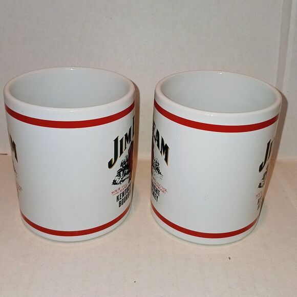 Vintage Jim Bean Bourbon Ceramic Coffee Cup-Set Of 2-2000-Double Sided-10 oz - Picture 2 of 8